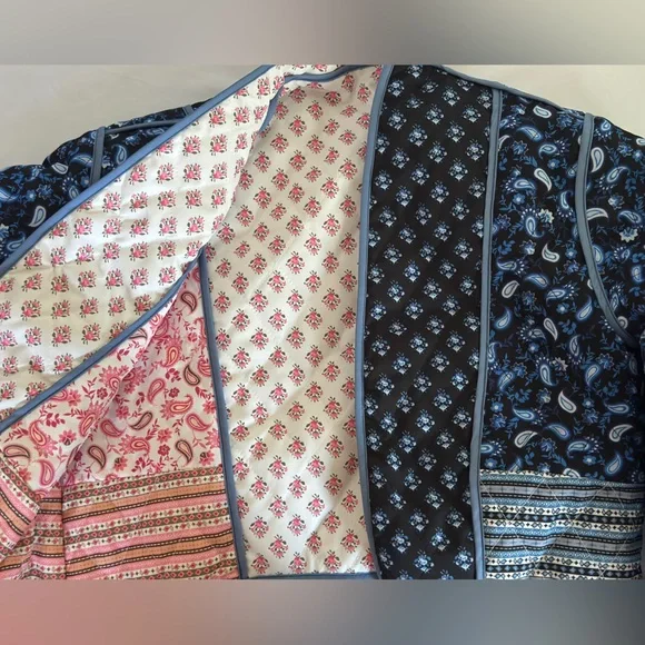 Reversible Boho Quilted Patchwork Jacket – Pink/Blue - Picture 8 of 8